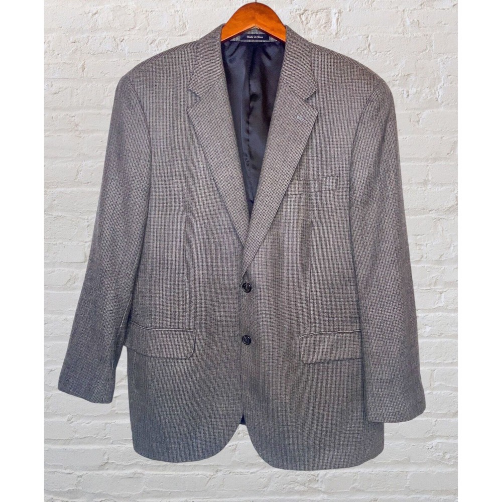 Chaps Mens 46R Lambswool Sport Coat Two Button Single Vented Blazer Jacket